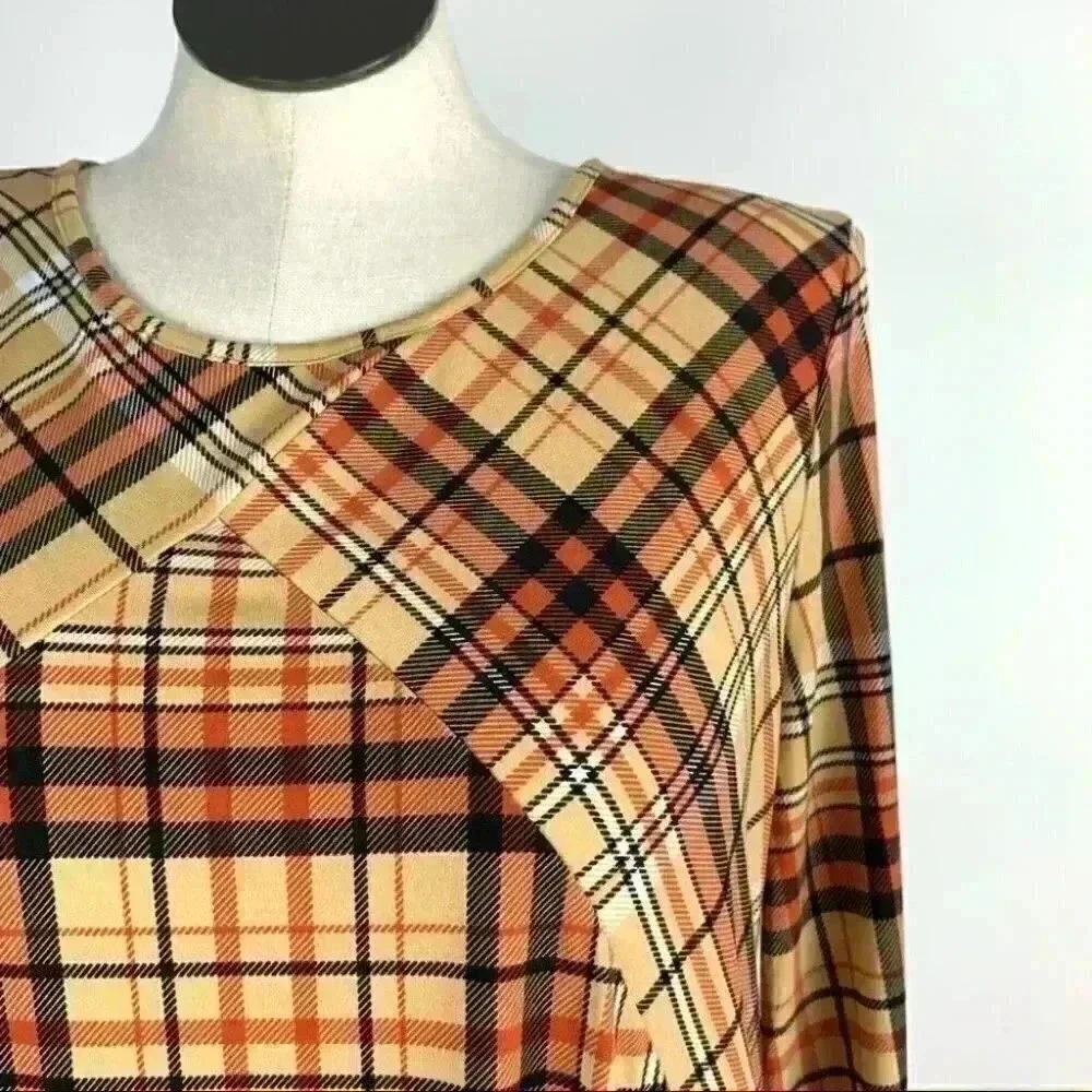 Kim Rogers Womens top size XL Multicolor plaid tunic